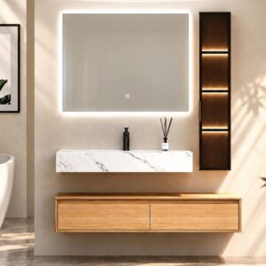 ארון אמבטיה עץ ואבן Wood & Stone – SN-05